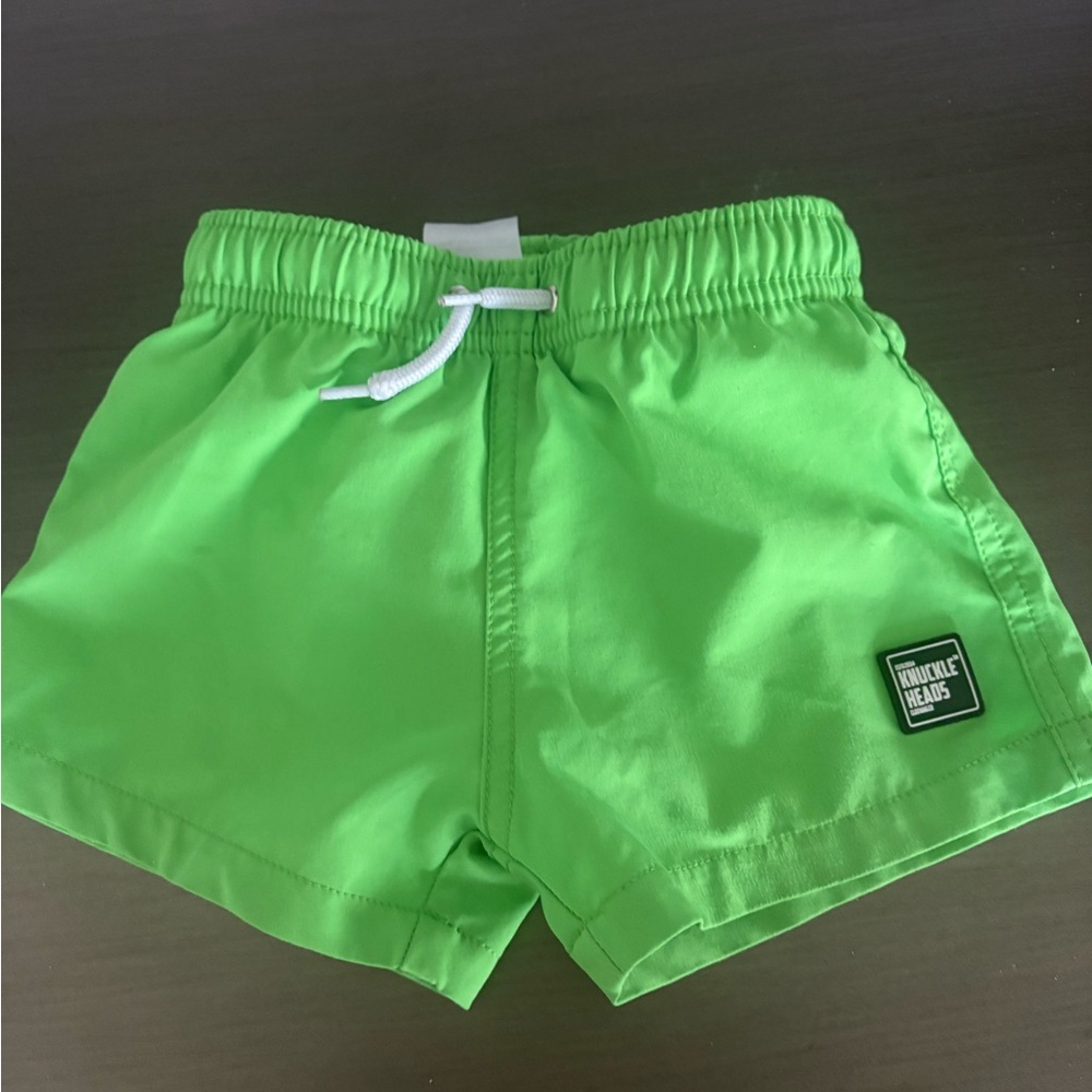Knuckleheads Neon Green Swim Shorts boys 3T